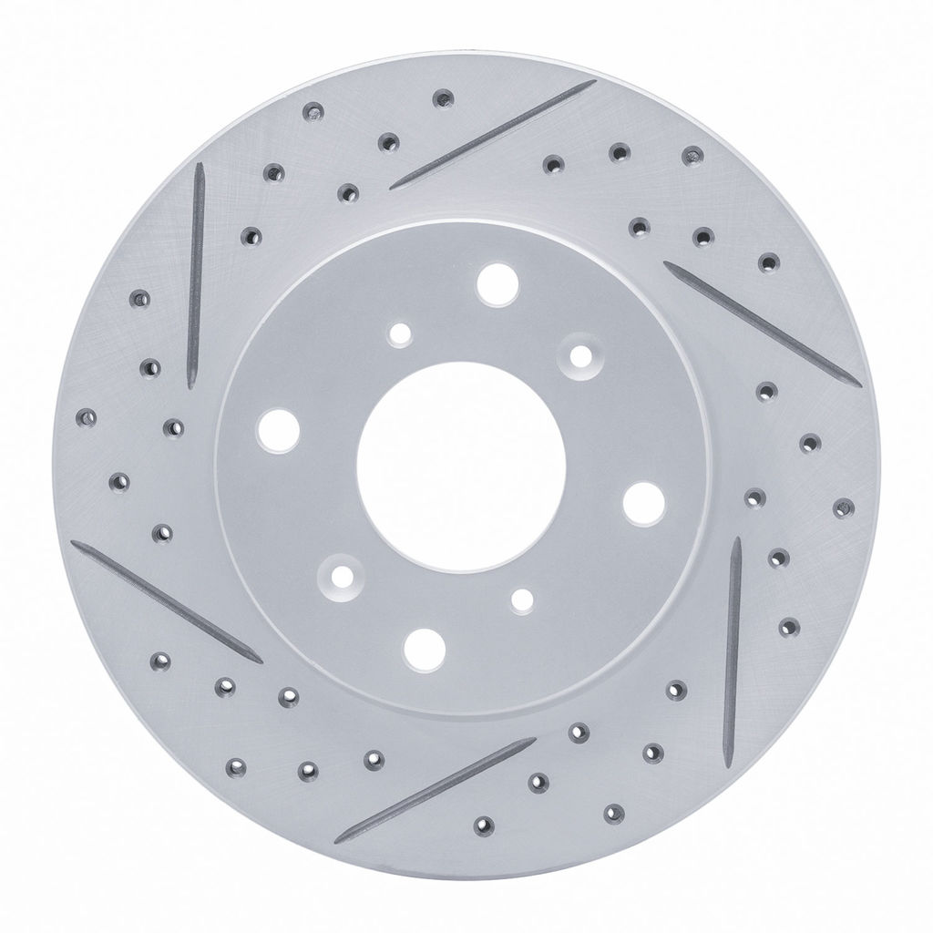 Dynamic Friction 830-59023L - Geoperformance Coated Drilled and Slotted Brake Rotor