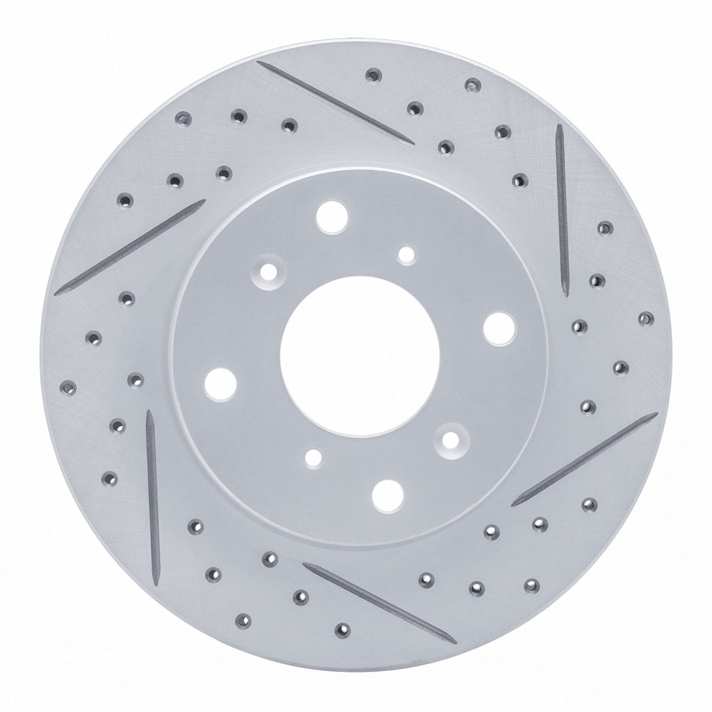 Dynamic Friction 830-59023R - Geoperformance Coated Drilled and Slotted Brake Rotor