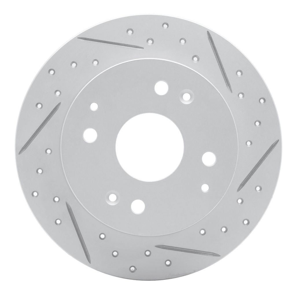 Dynamic Friction 830-59025R - Geoperformance Coated Drilled and Slotted Brake Rotor
