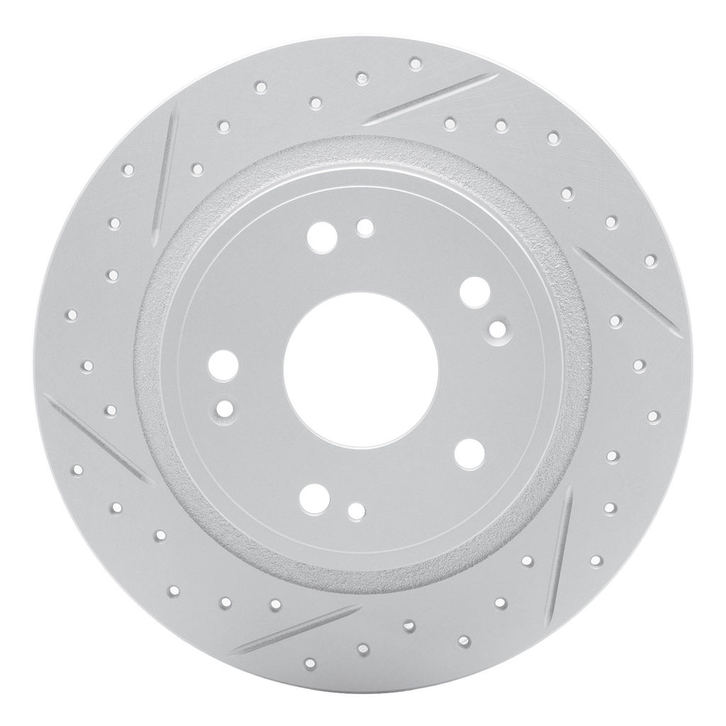 Dynamic Friction 830-59032L - Geoperformance Coated Drilled and Slotted Brake Rotor