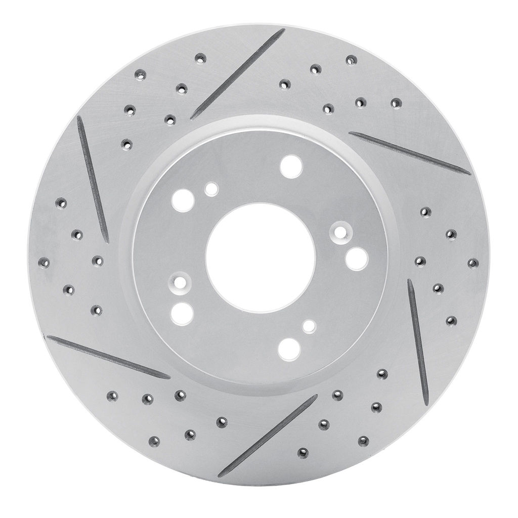 Dynamic Friction 830-59034L - Geoperformance Coated Drilled and Slotted Brake Rotor