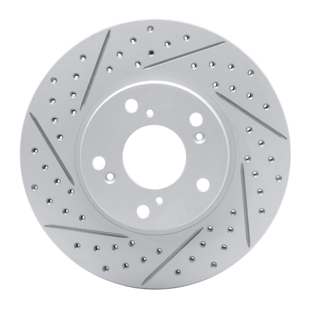 Dynamic Friction 830-59042L - Geoperformance Coated Drilled and Slotted Brake Rotor