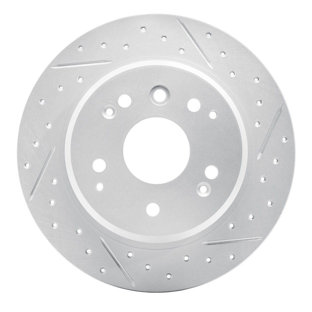 Dynamic Friction 830-58019R - Geoperformance Coated Drilled and Slotted Brake Rotor