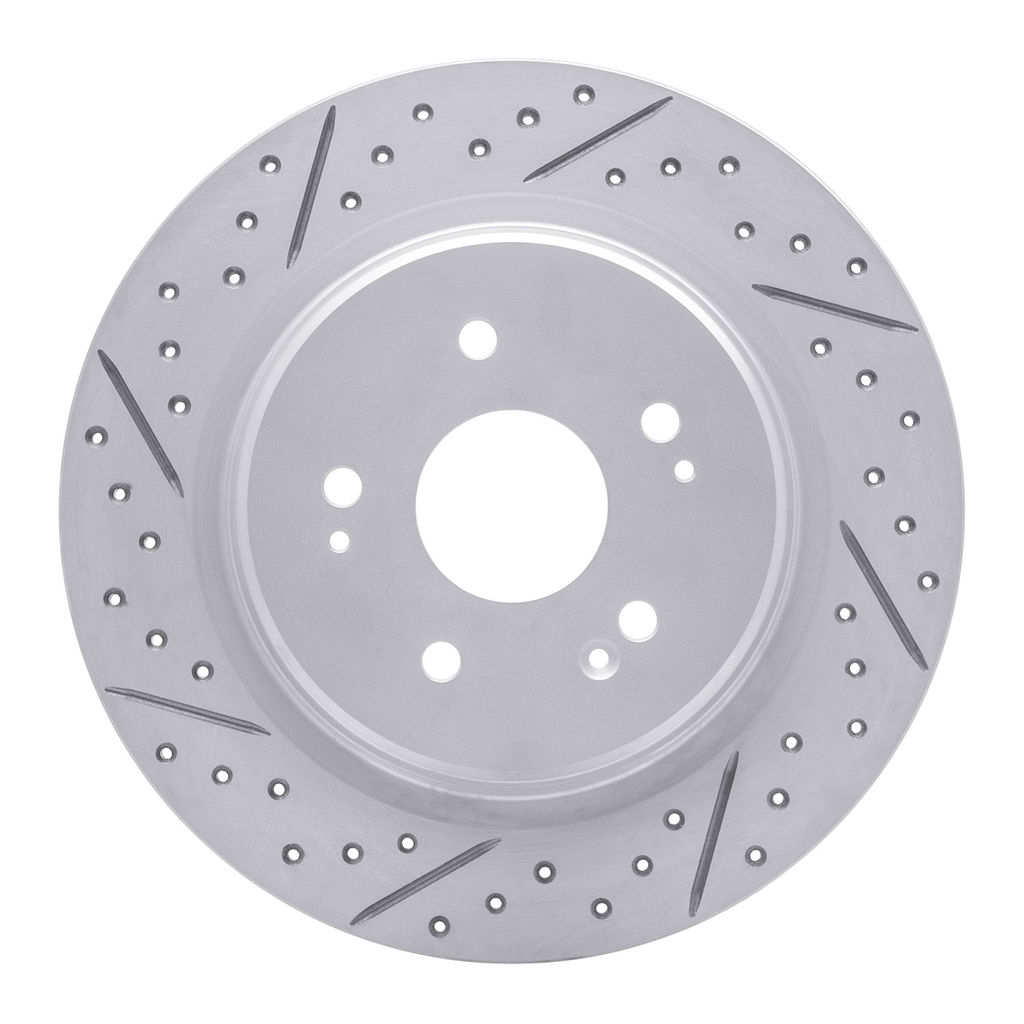 Dynamic Friction 830-58029L - Geoperformance Coated Drilled and Slotted Brake Rotor