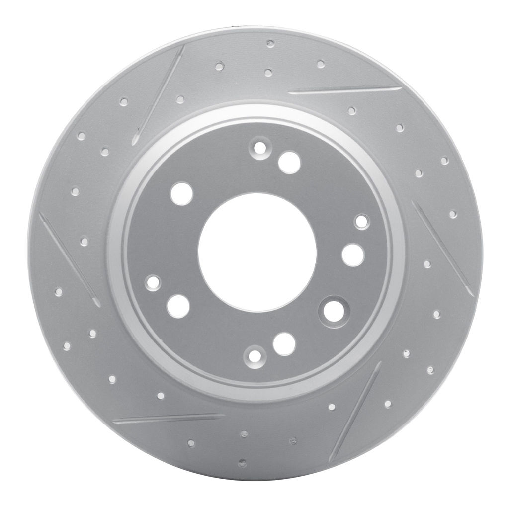 Dynamic Friction 830-59041L - Geoperformance Coated Drilled and Slotted Brake Rotor