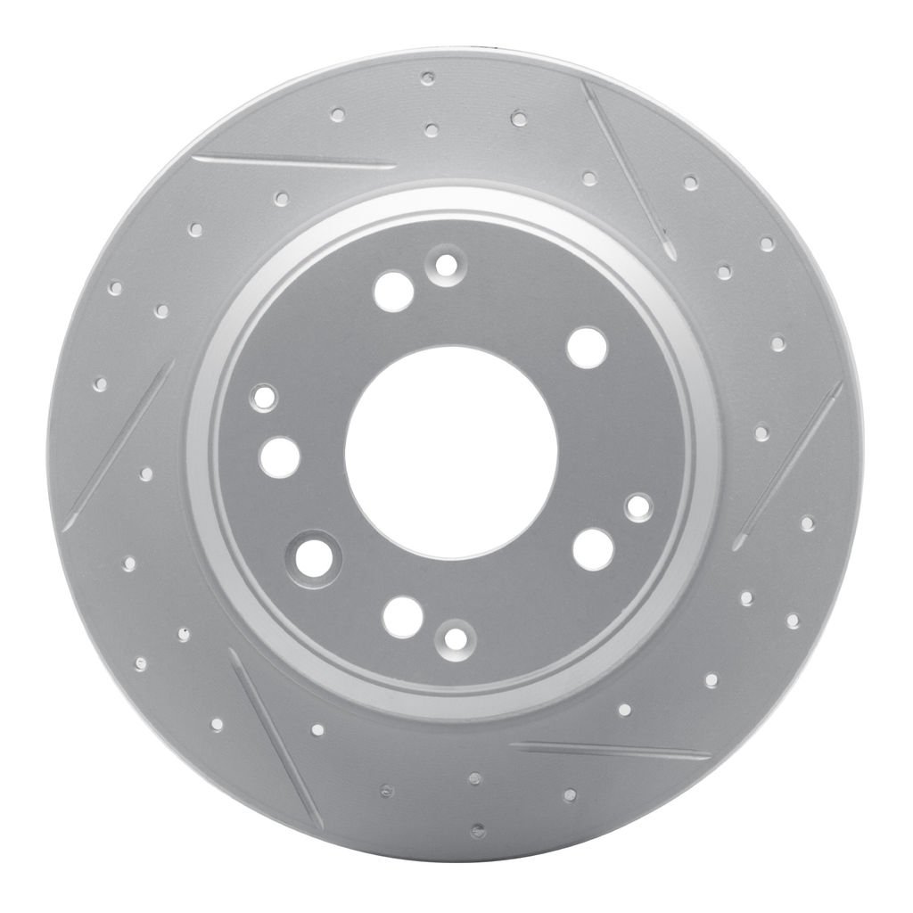 Dynamic Friction 830-59041R - Geoperformance Coated Drilled and Slotted Brake Rotor