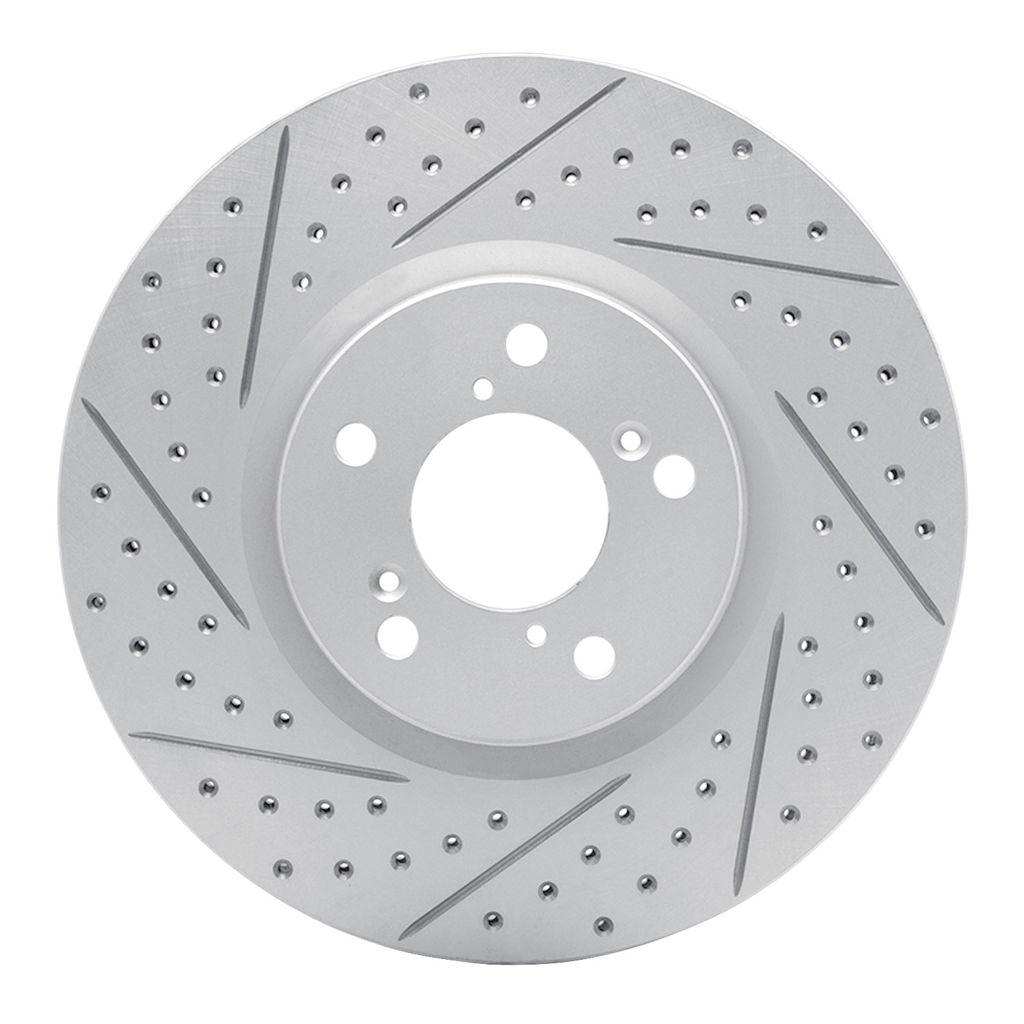Dynamic Friction 830-59053L - Geoperformance Coated Drilled and Slotted Brake Rotor