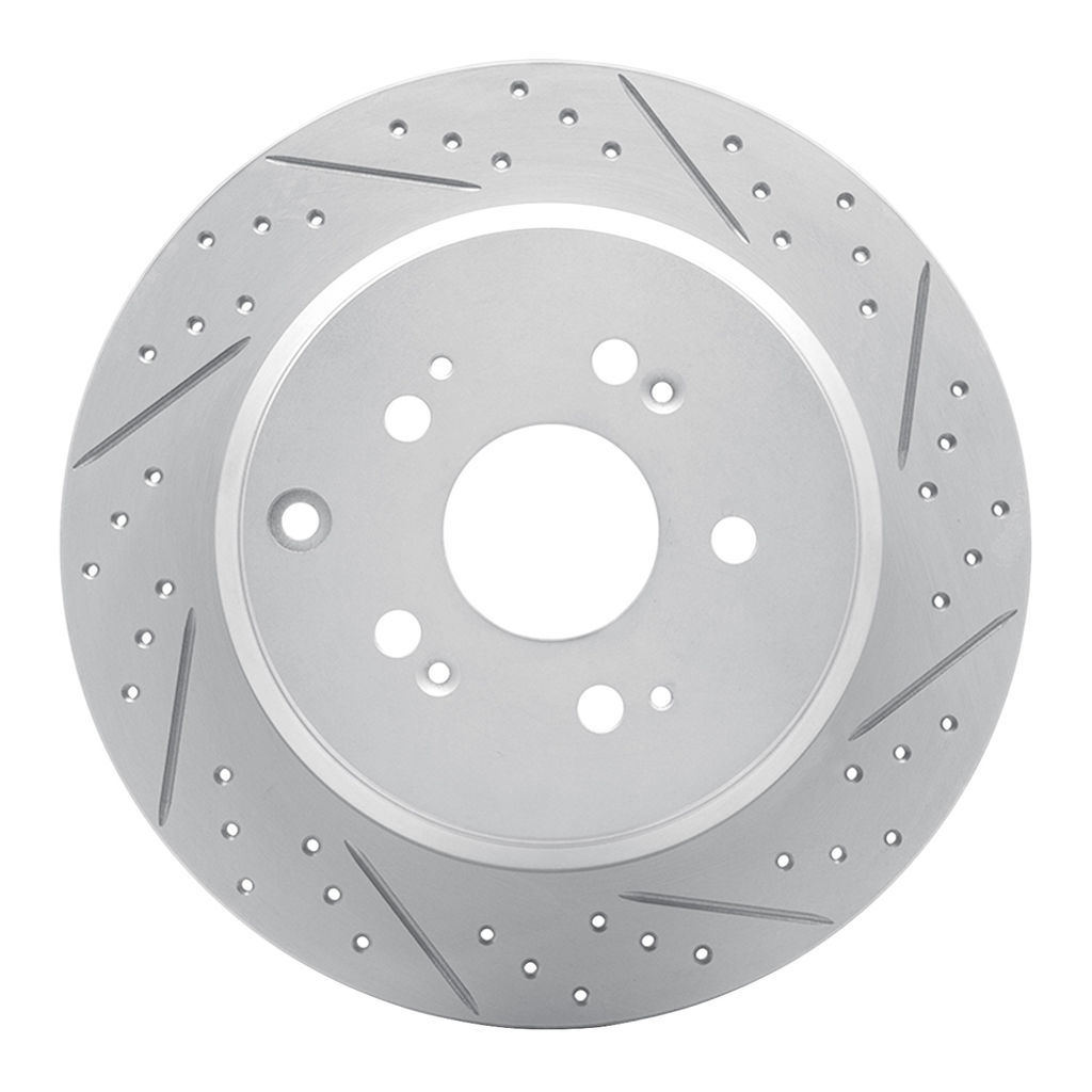 Dynamic Friction 830-59054R - Geoperformance Coated Drilled and Slotted Brake Rotor