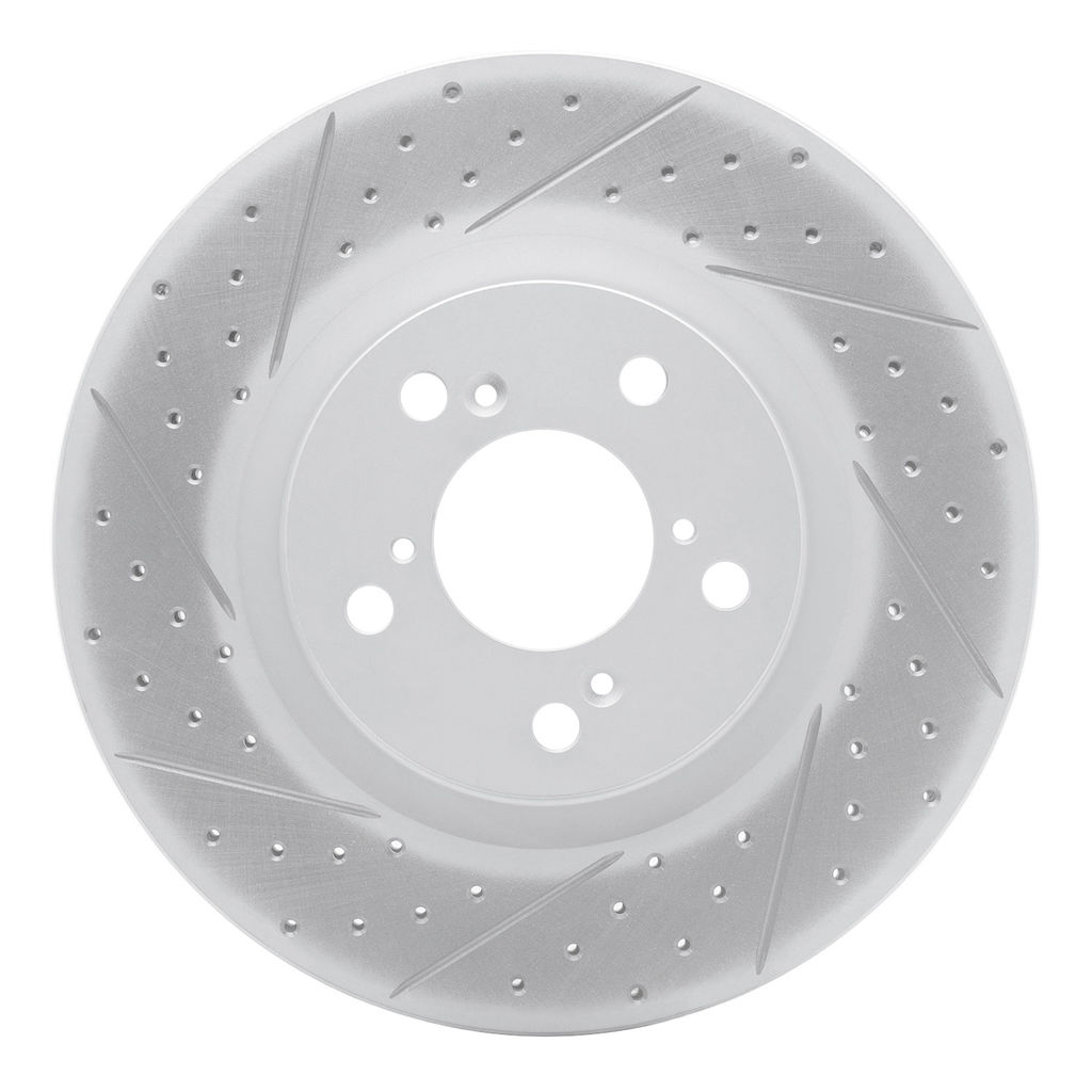 Dynamic Friction 830-59056L - Geoperformance Coated Drilled and Slotted Brake Rotor