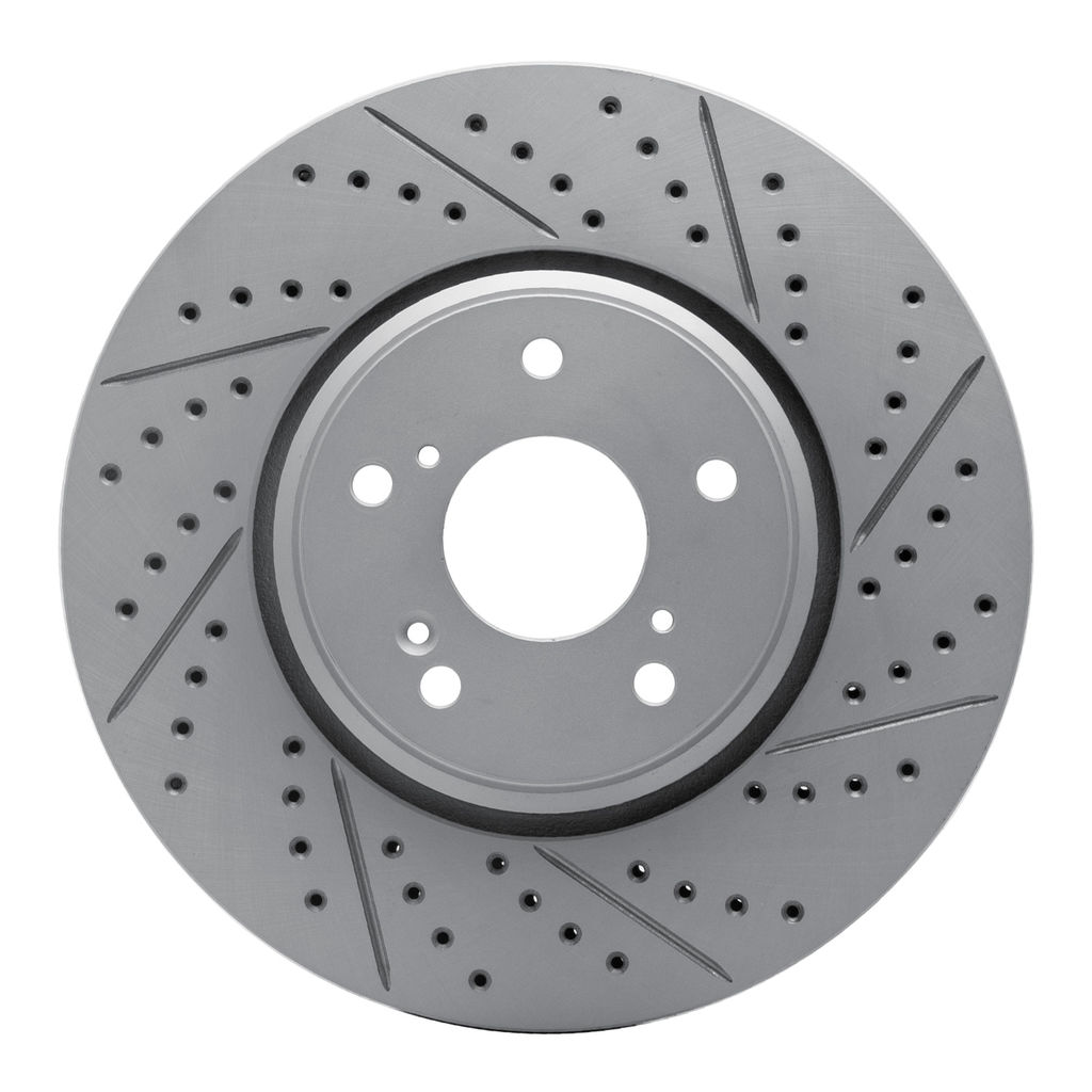 Dynamic Friction 830-59063R - Geoperformance Coated Drilled and Slotted Brake Rotor