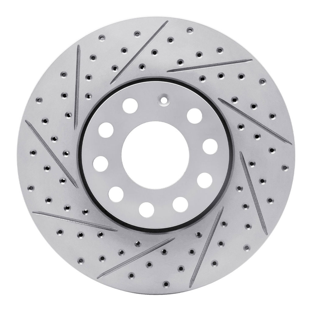 Dynamic Friction 830-73041L - Geoperformance Coated Drilled and Slotted Brake Rotor