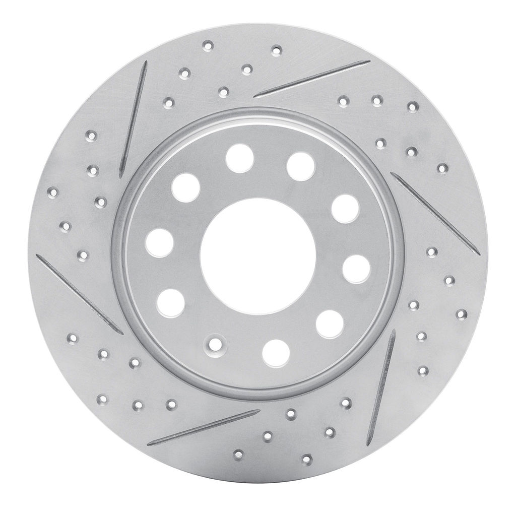 Dynamic Friction 830-74031L - Geoperformance Coated Drilled and Slotted Brake Rotor