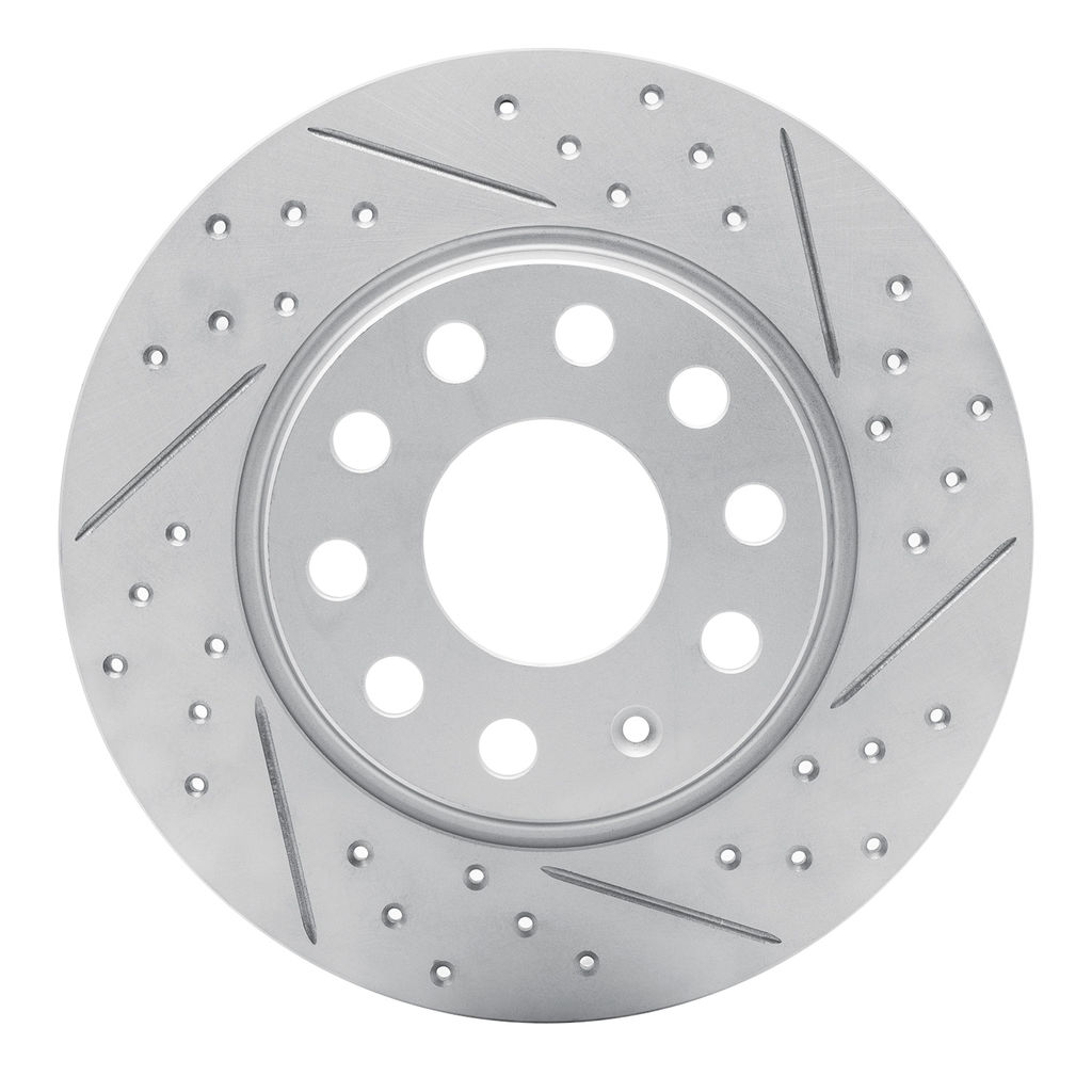 Dynamic Friction 830-74031R - Geoperformance Coated Drilled and Slotted Brake Rotor