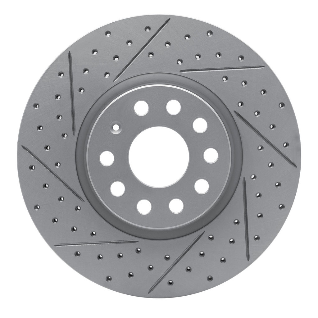 Dynamic Friction 830-74053L - Geoperformance Coated Drilled and Slotted Brake Rotor