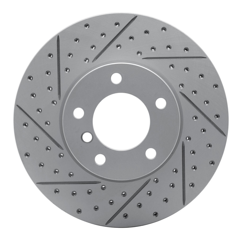 Dynamic Friction 830-31089R - Geoperformance Coated Drilled and Slotted Brake Rotor