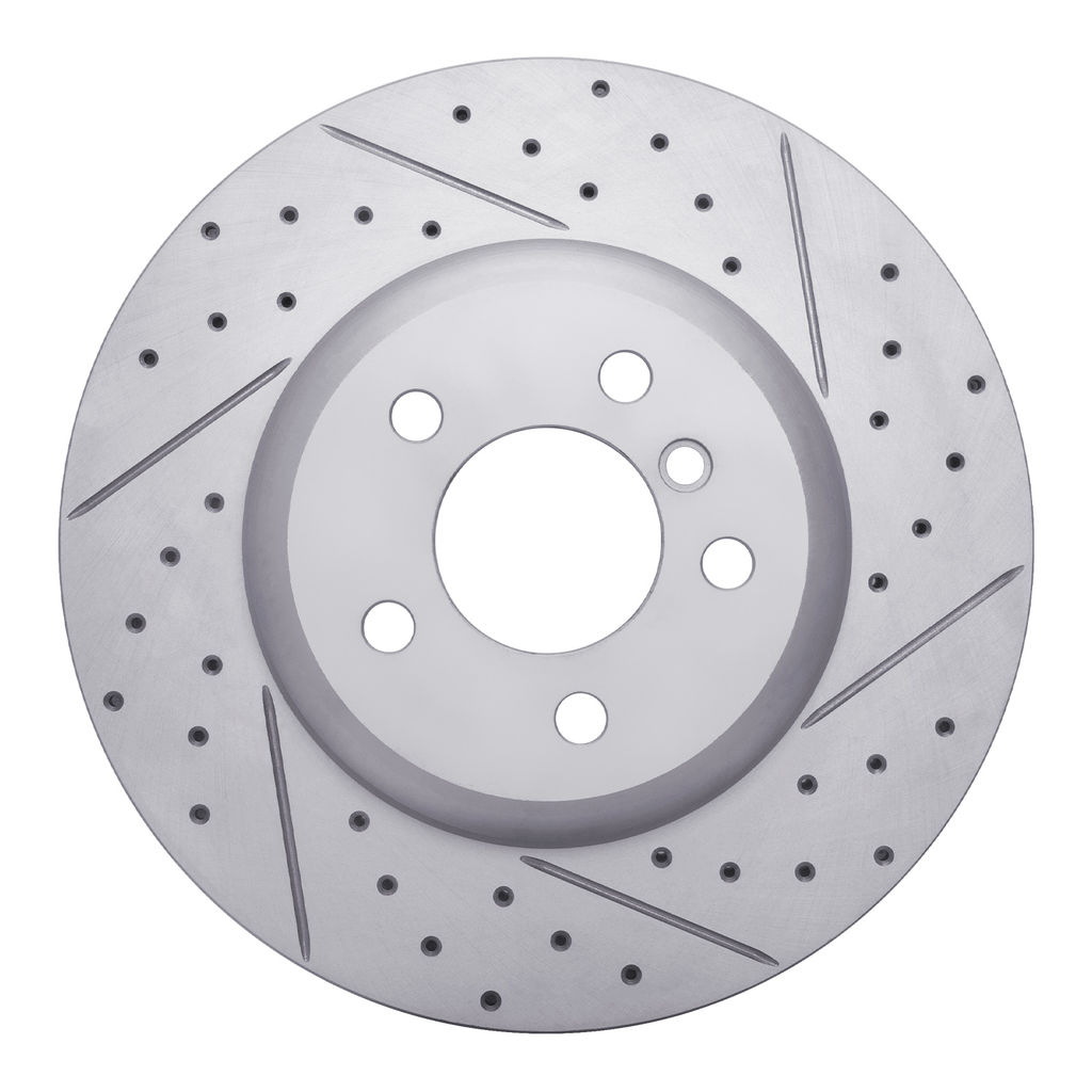 Dynamic Friction 830-31114R - Geoperformance Coated Drilled and Slotted Brake Rotor