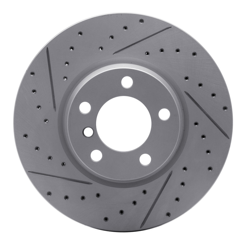 Dynamic Friction 830-31121R - Geoperformance Coated Drilled and Slotted Brake Rotor