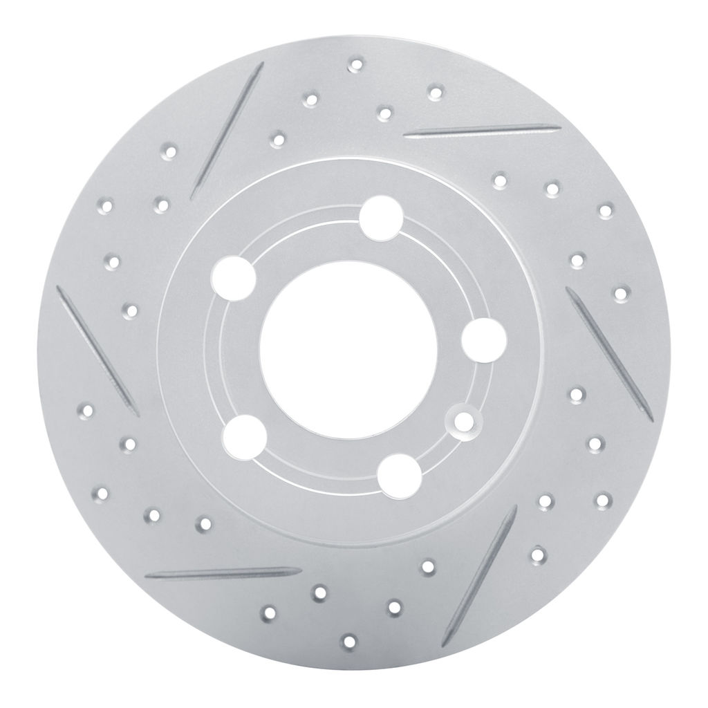 Dynamic Friction 830-73025L - Geoperformance Coated Drilled and Slotted Brake Rotor