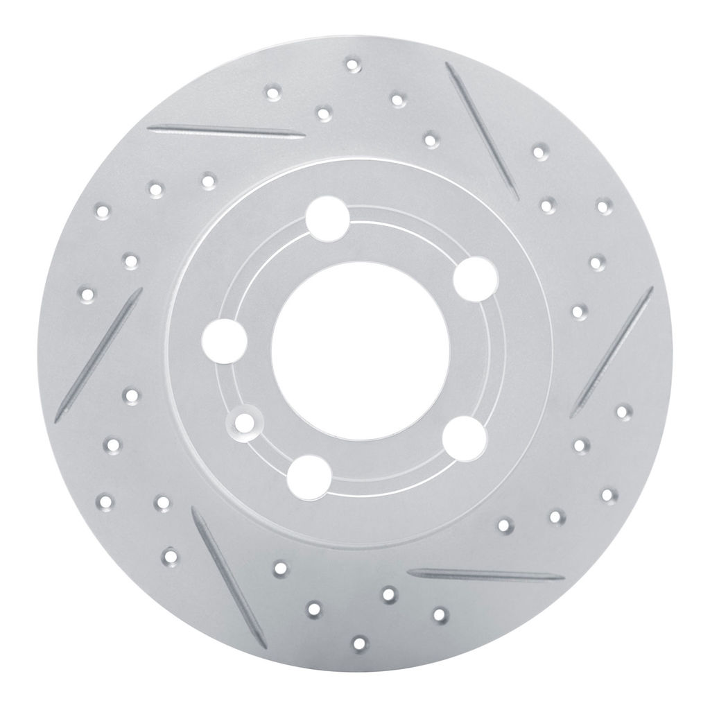 Dynamic Friction 830-73025R - Geoperformance Coated Drilled and Slotted Brake Rotor