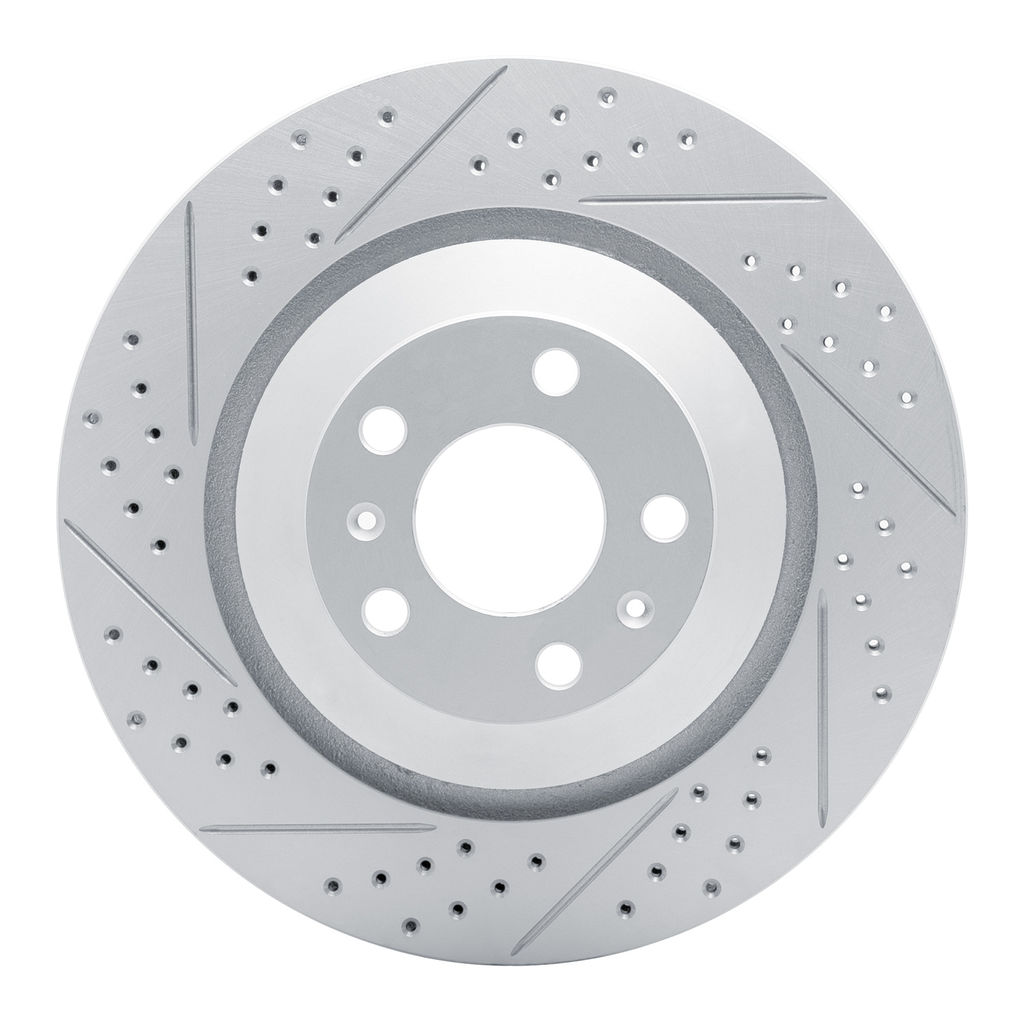 Dynamic Friction 830-73046L - Geoperformance Coated Drilled and Slotted Brake Rotor