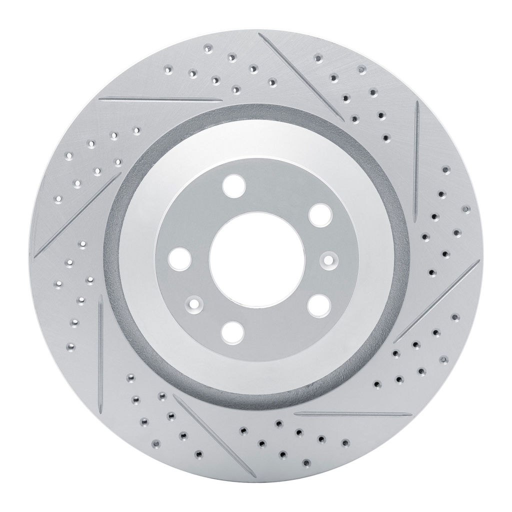Dynamic Friction 830-73046R - Geoperformance Coated Drilled and Slotted Brake Rotor