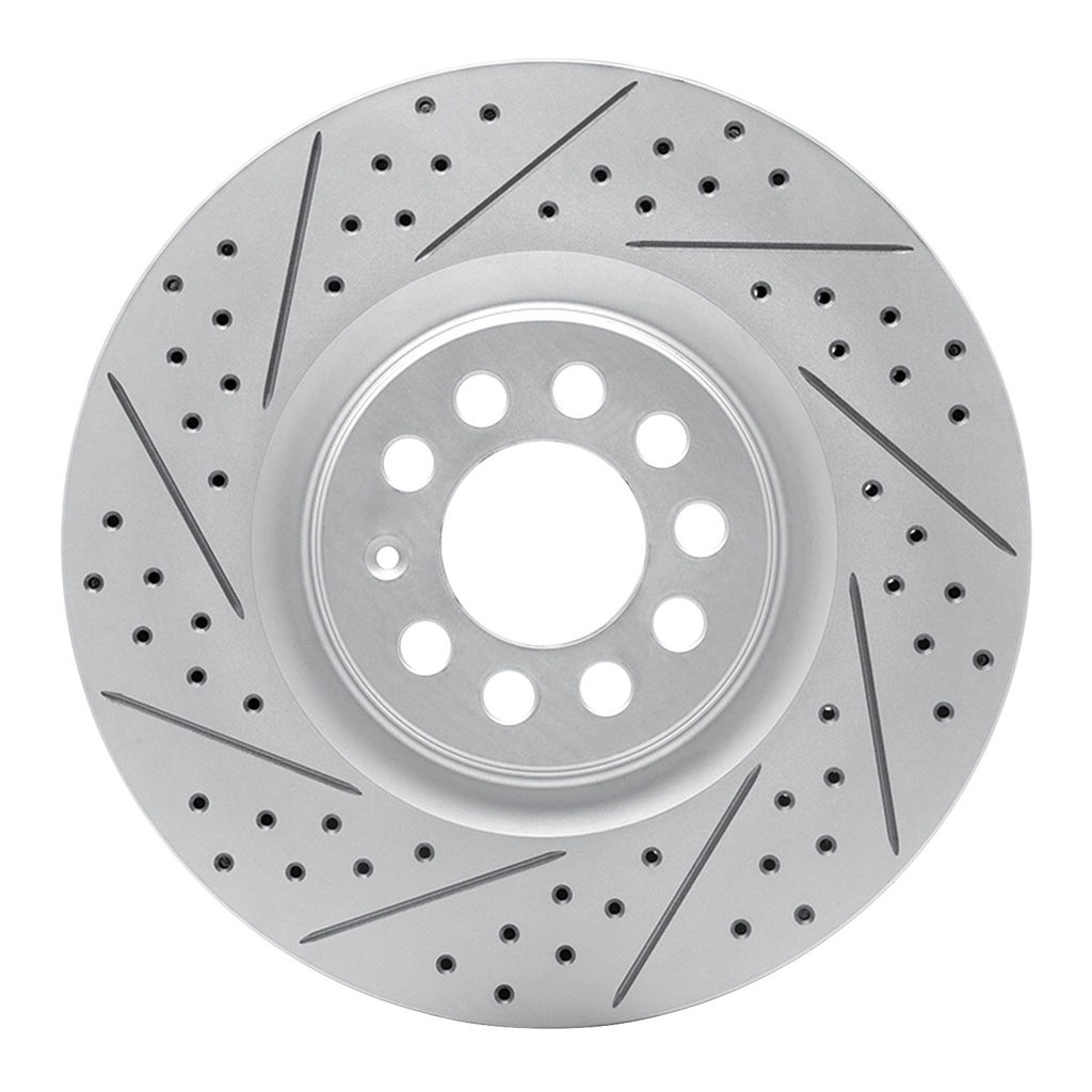 Dynamic Friction 830-74021L - Geoperformance Coated Drilled and Slotted Brake Rotor