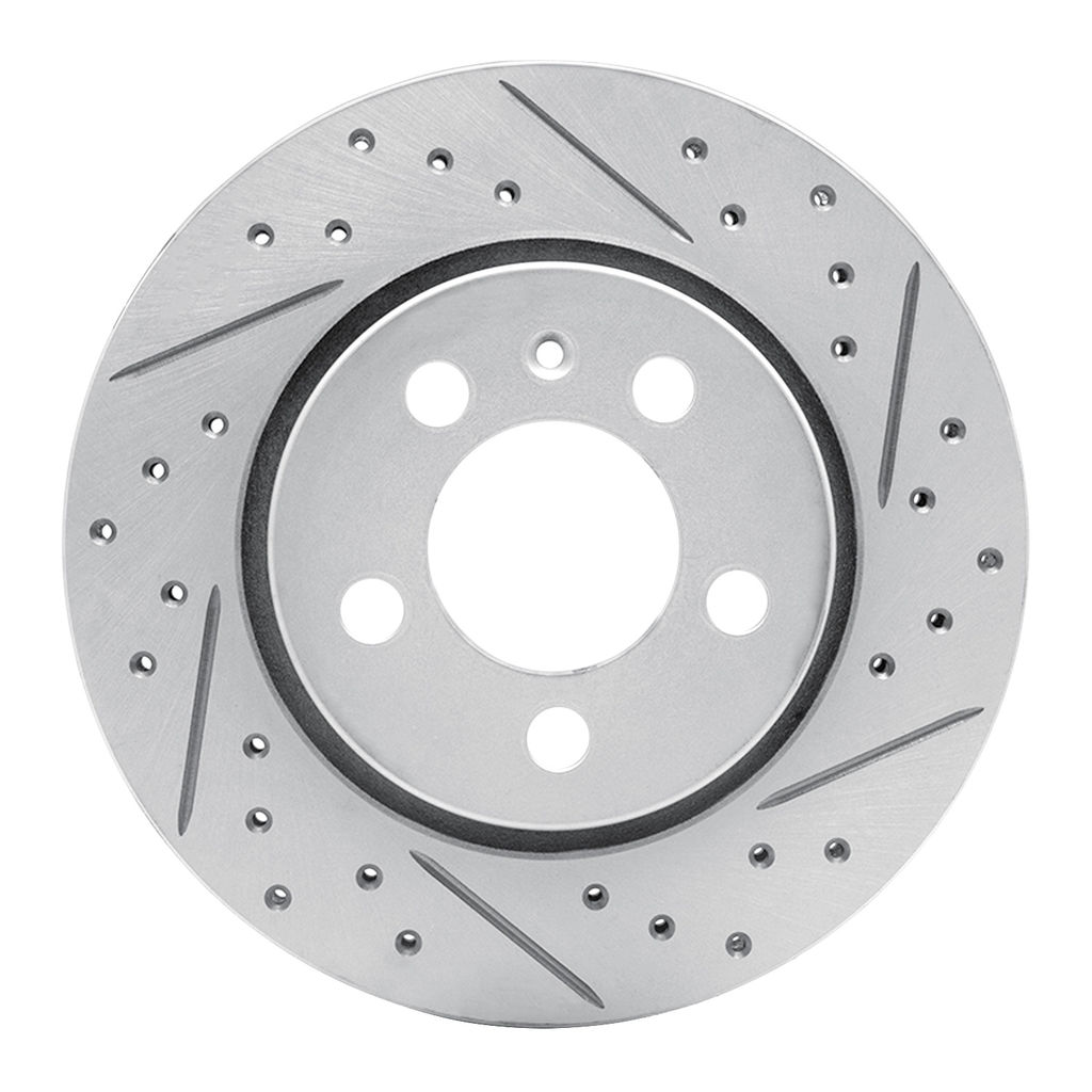 Dynamic Friction 830-74022R - Geoperformance Coated Drilled and Slotted Brake Rotor