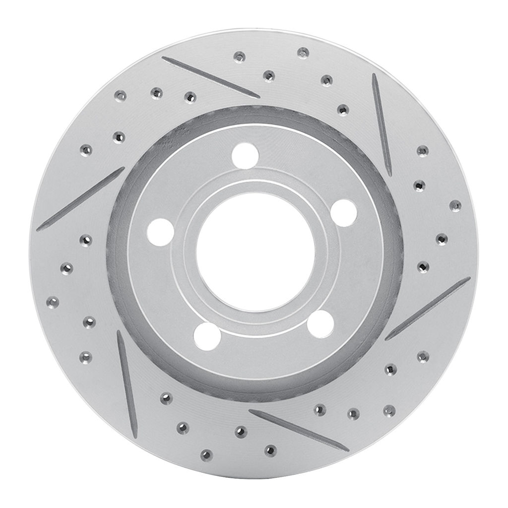 Dynamic Friction 830-74023R - Geoperformance Coated Drilled and Slotted Brake Rotor