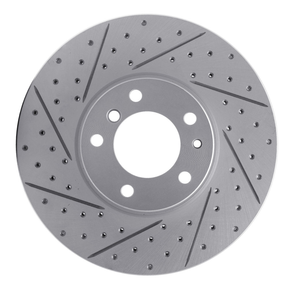Dynamic Friction 830-31029R - Geoperformance Coated Drilled and Slotted Brake Rotor