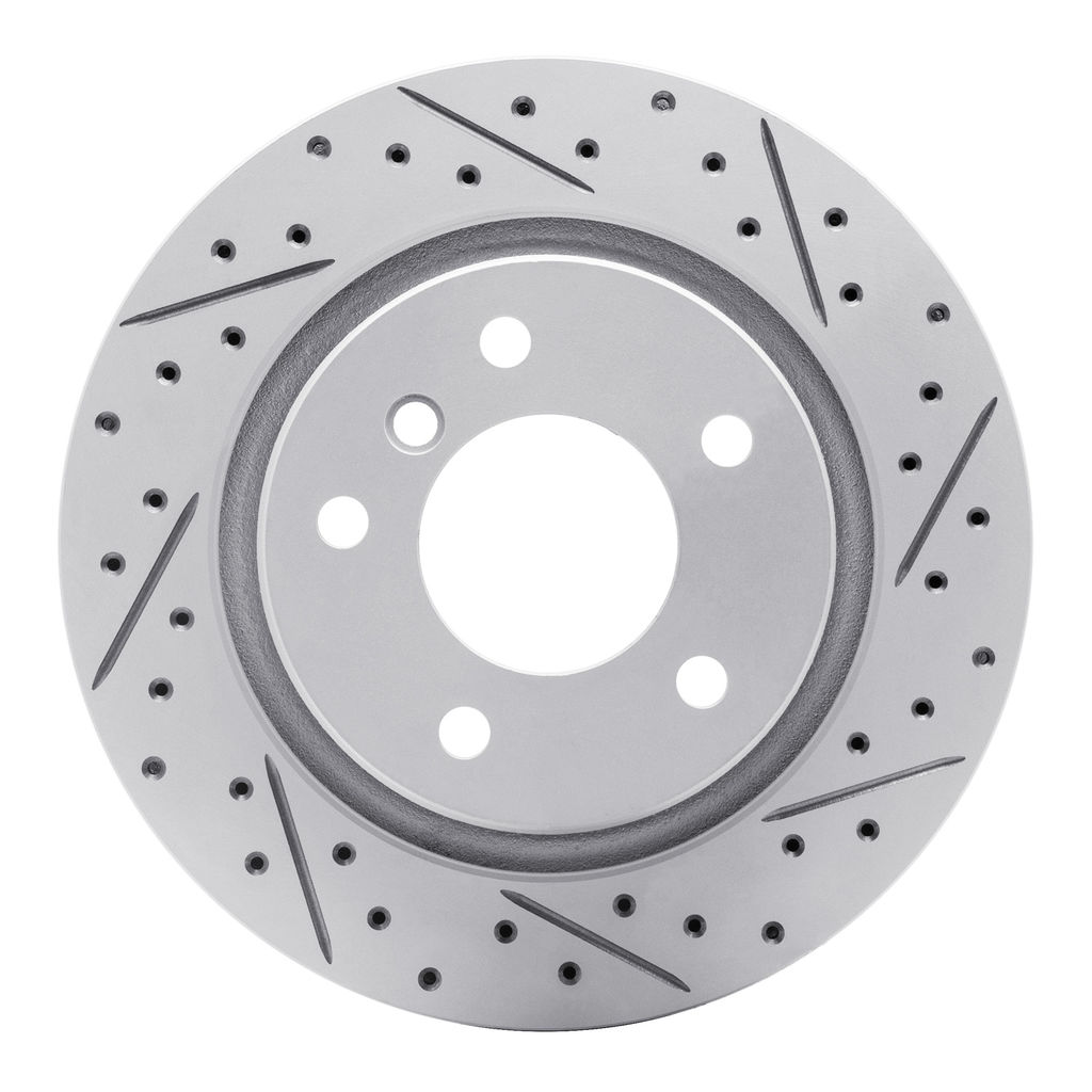 Dynamic Friction 830-31047R - Geoperformance Coated Drilled and Slotted Brake Rotor
