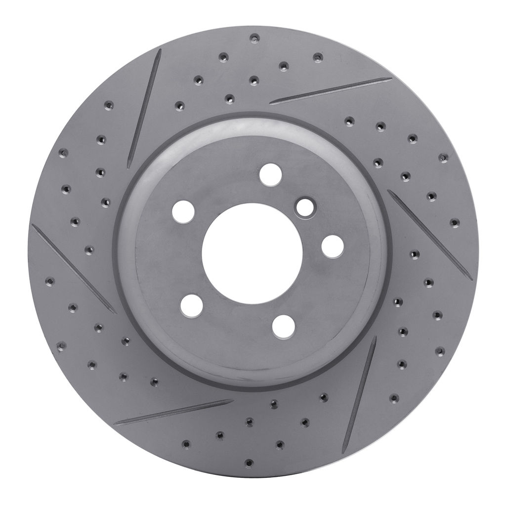 Dynamic Friction 830-31097R - Geoperformance Coated Drilled and Slotted Brake Rotor