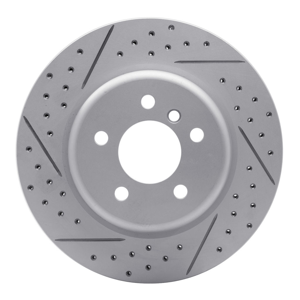 Dynamic Friction 830-31104R - Geoperformance Coated Drilled and Slotted Brake Rotor