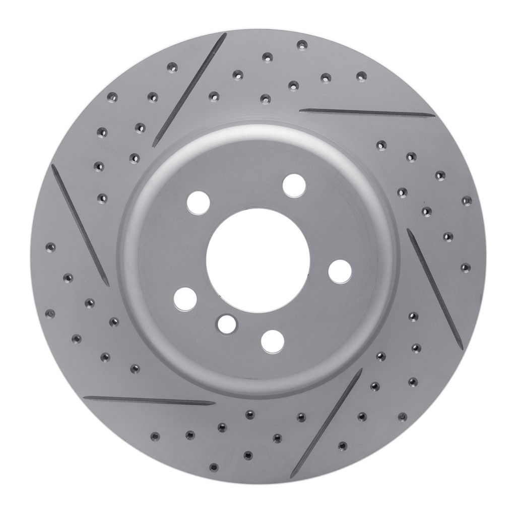Dynamic Friction 830-31106R - Geoperformance Coated Drilled and Slotted Brake Rotor
