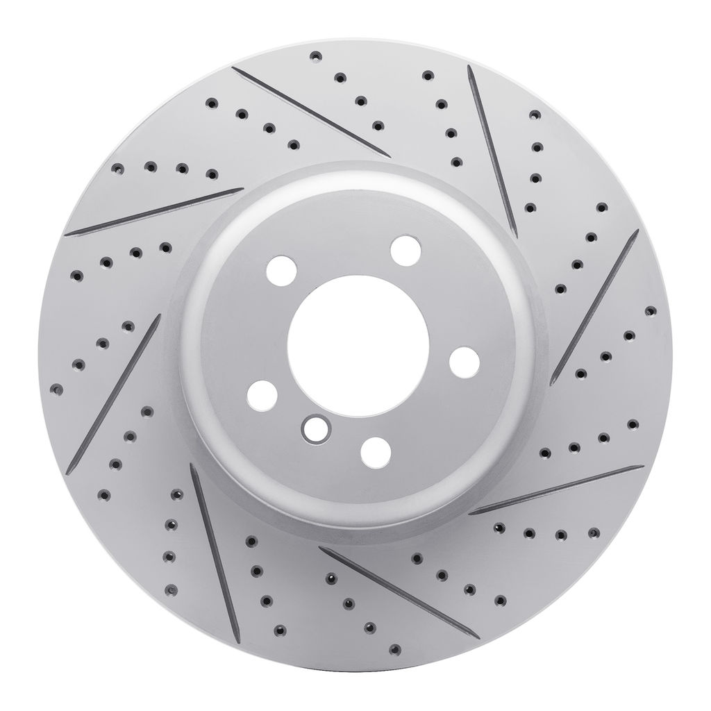 Dynamic Friction 830-31112R - Geoperformance Coated Drilled and Slotted Brake Rotor