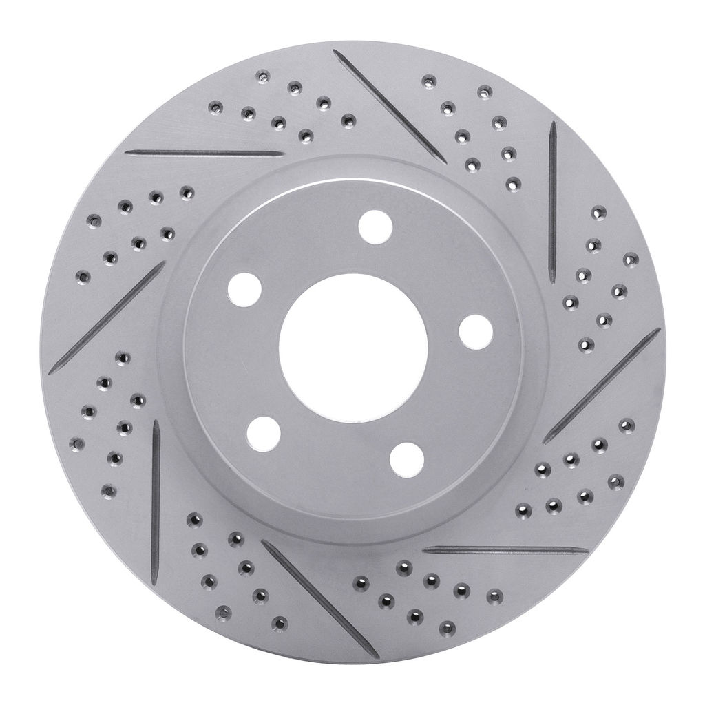 Dynamic Friction 830-45008R - Geoperformance Coated Drilled and Slotted Brake Rotor