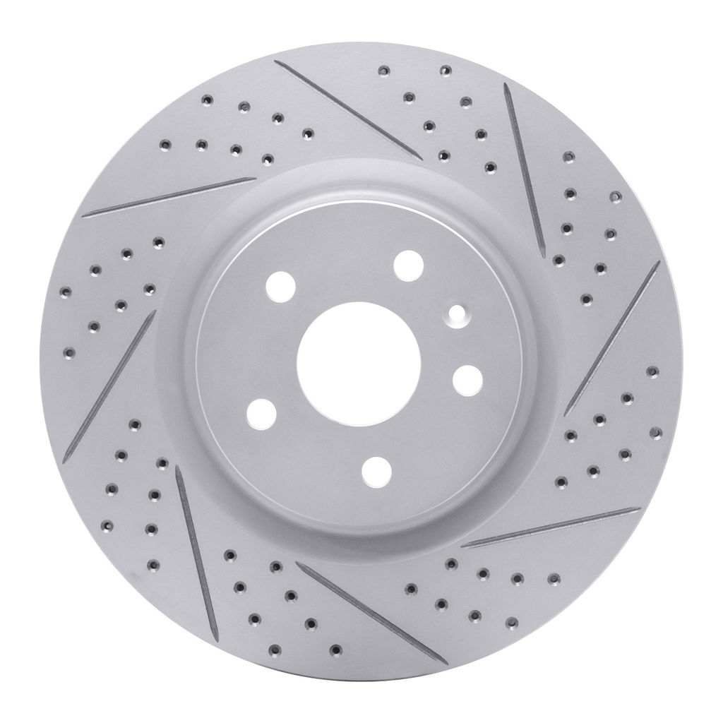 Dynamic Friction 830-45017R - Geoperformance Coated Drilled and Slotted Brake Rotor