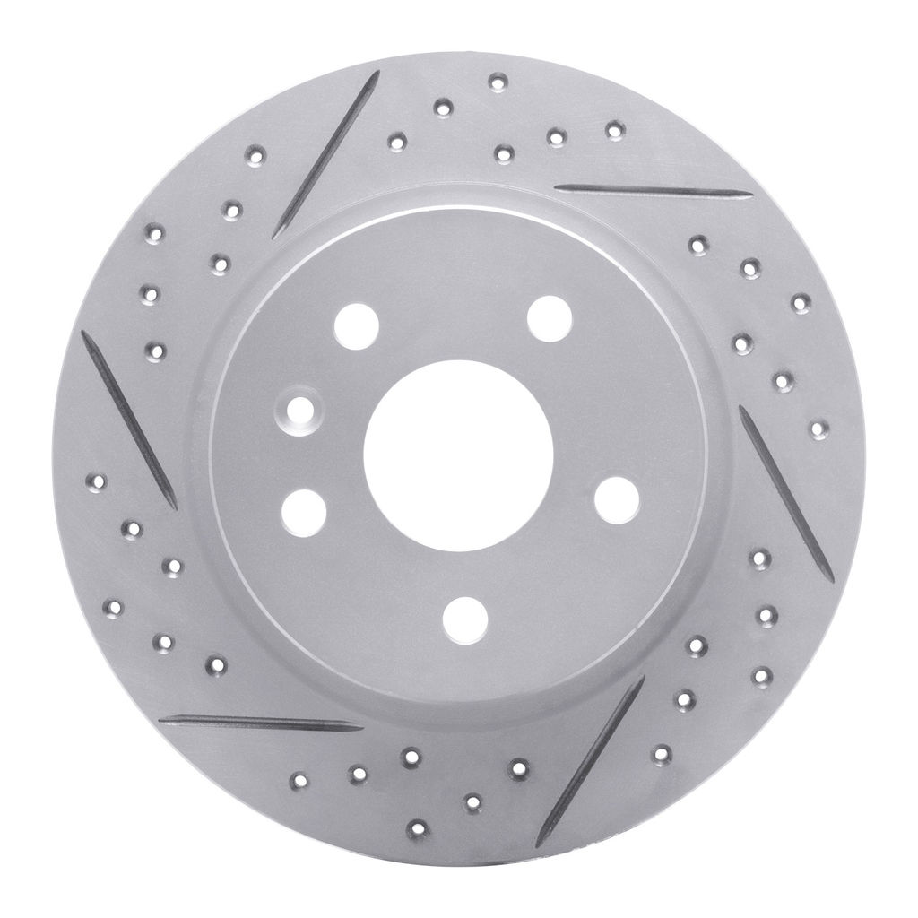 Dynamic Friction 830-45018L - Geoperformance Coated Drilled and Slotted Brake Rotor
