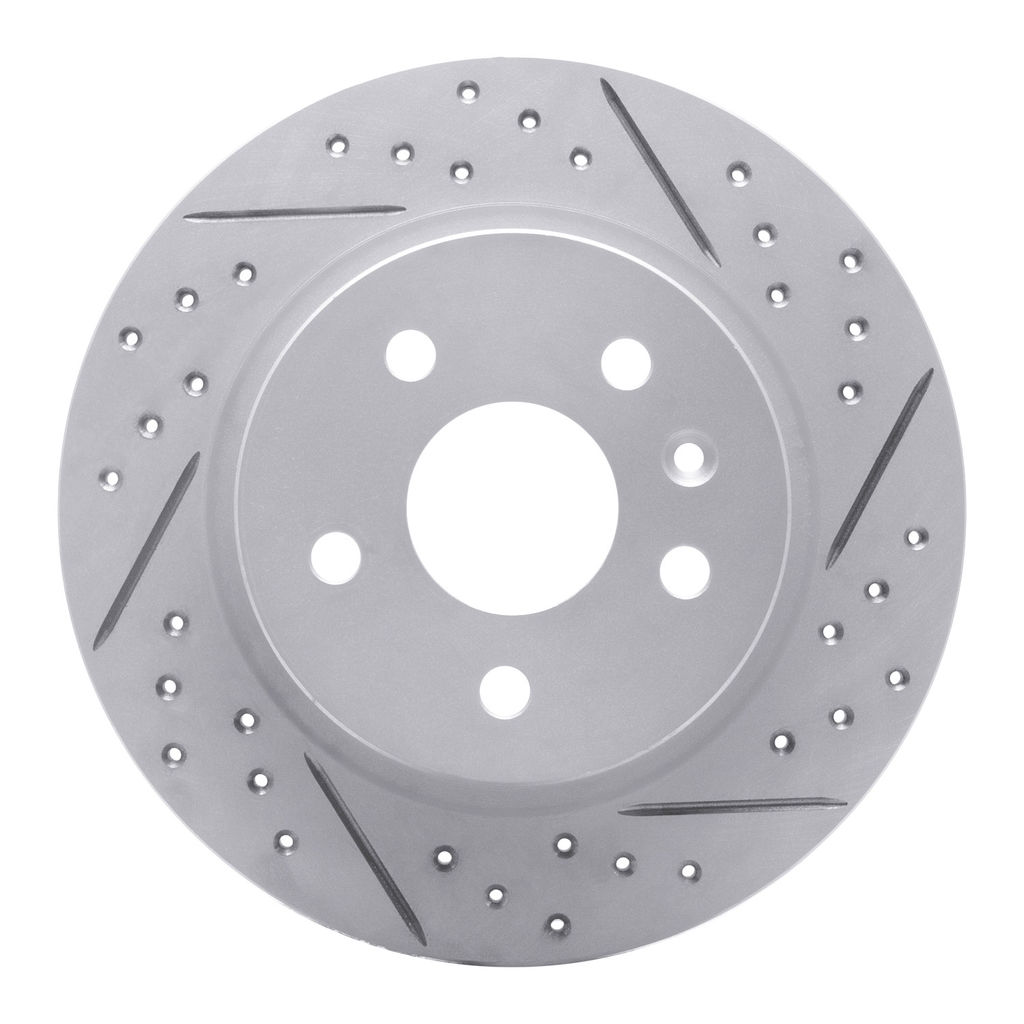 Dynamic Friction 830-45018R - Geoperformance Coated Drilled and Slotted Brake Rotor