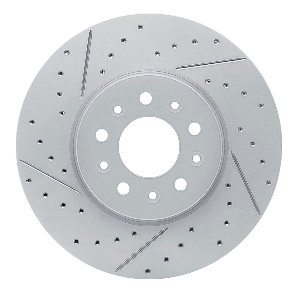 Dynamic Friction 830-45023L - Geoperformance Coated Drilled and Slotted Brake Rotor