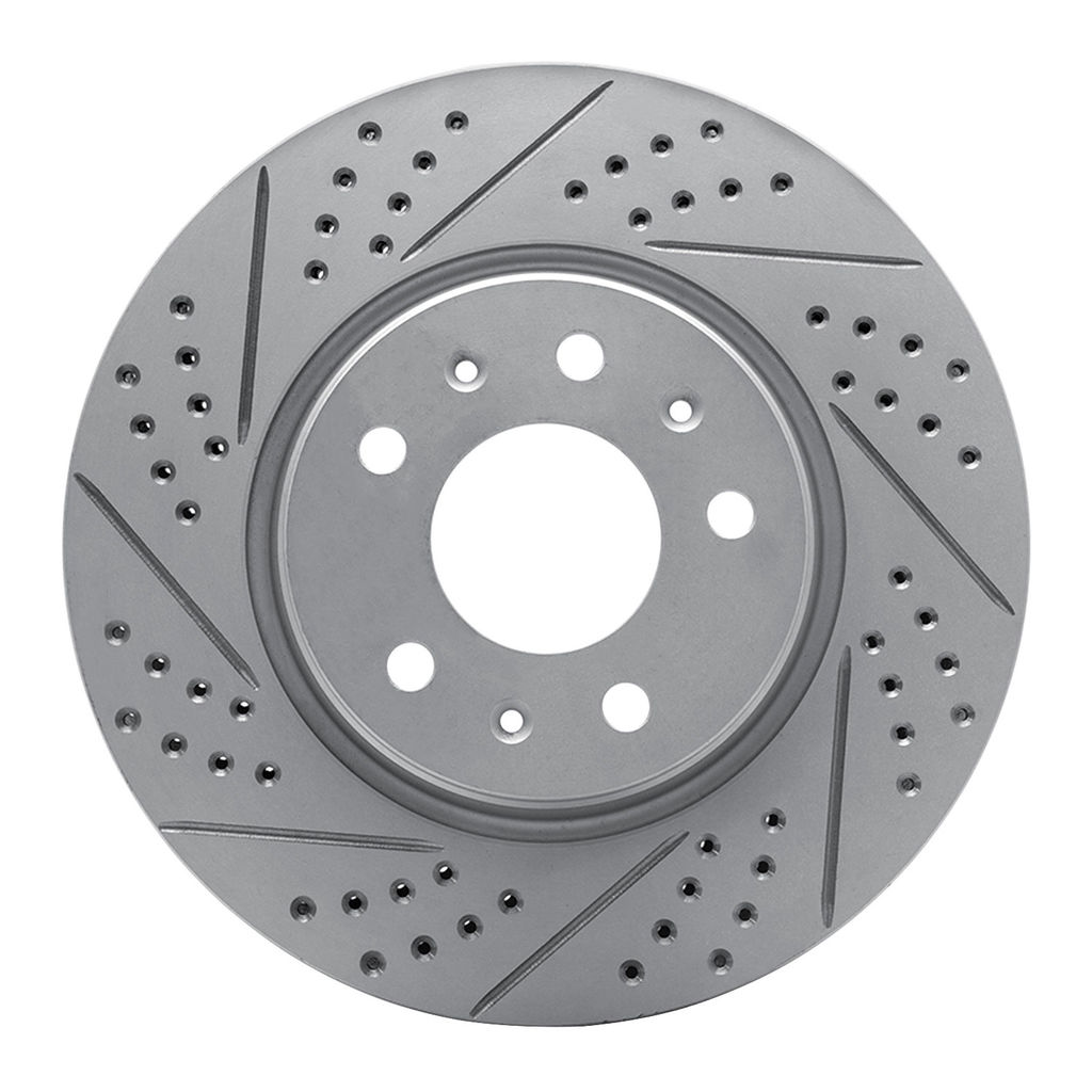 Dynamic Friction 830-46013L - Geoperformance Coated Drilled and Slotted Brake Rotor