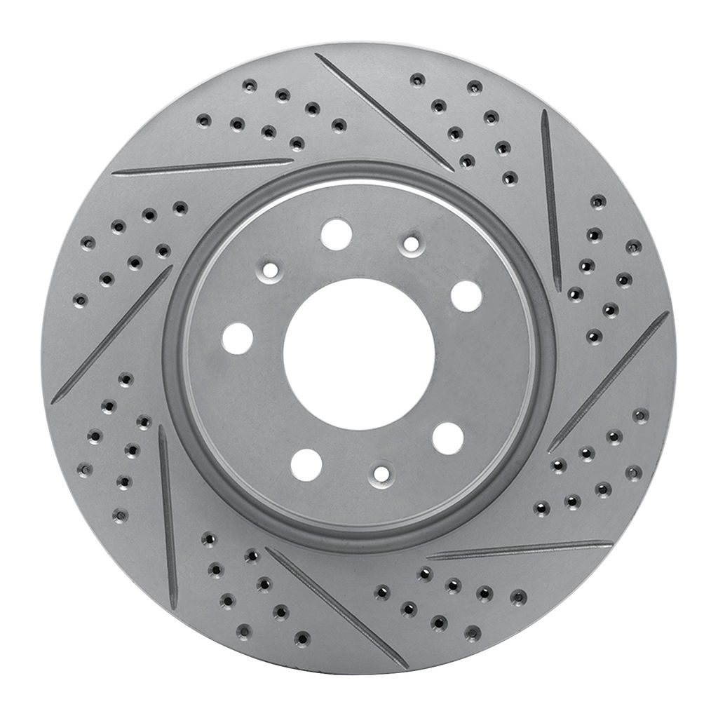 Dynamic Friction 830-46013R - Geoperformance Coated Drilled and Slotted Brake Rotor