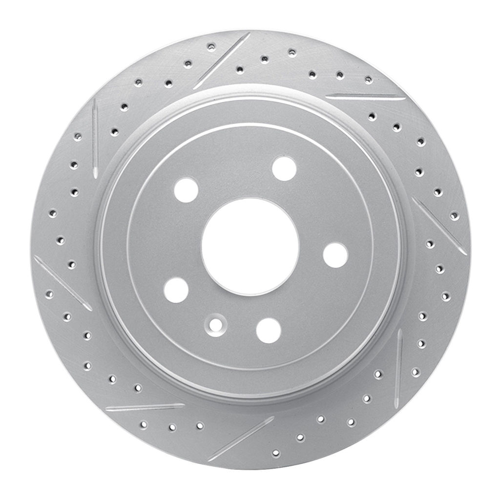 Dynamic Friction 830-46024L - Geoperformance Coated Drilled and Slotted Brake Rotor