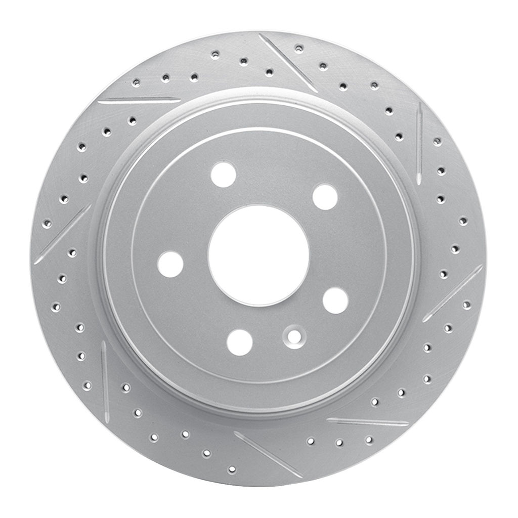 Dynamic Friction 830-46024R - Geoperformance Coated Drilled and Slotted Brake Rotor