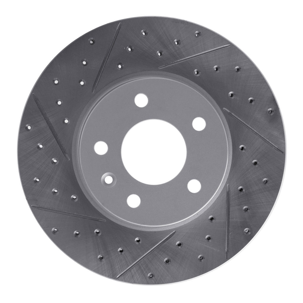 Dynamic Friction 830-46033L - Geoperformance Coated Drilled and Slotted Brake Rotor