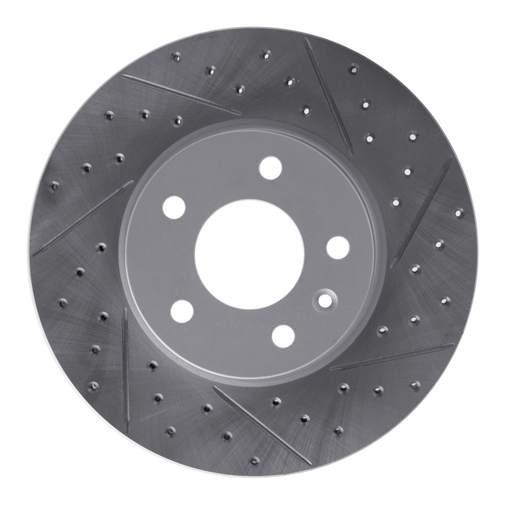 Dynamic Friction 830-46033R - Geoperformance Coated Drilled and Slotted Brake Rotor