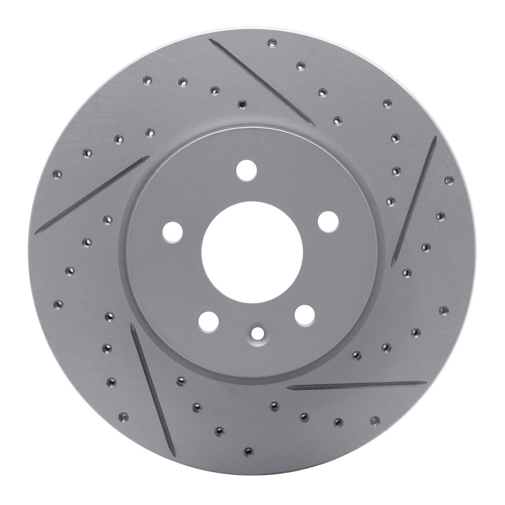 Dynamic Friction 830-46035L - Geoperformance Coated Drilled and Slotted Brake Rotor