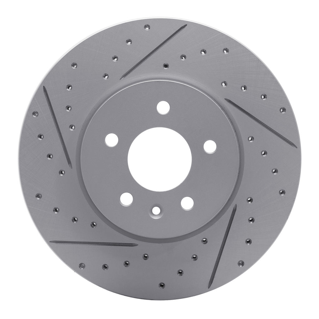 Dynamic Friction 830-46035R - Geoperformance Coated Drilled and Slotted Brake Rotor