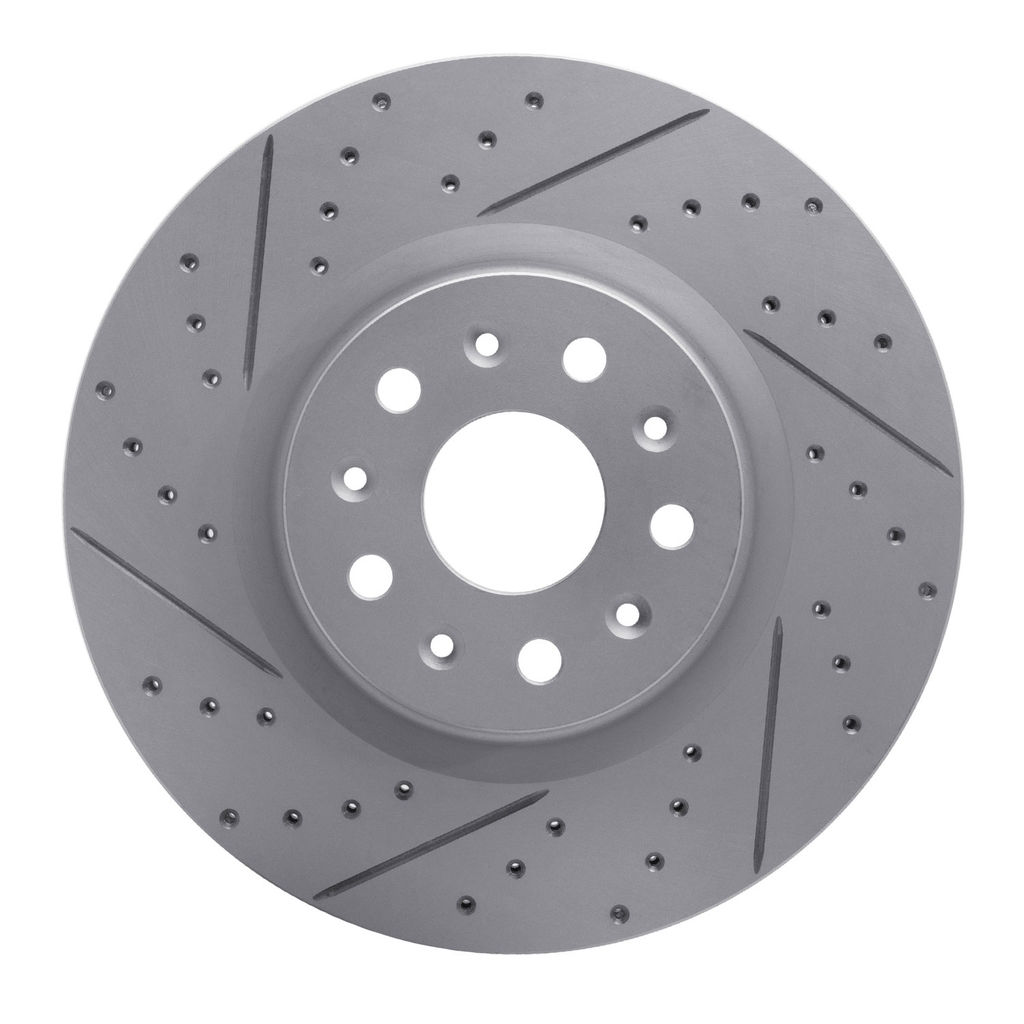 Dynamic Friction 830-46036L - Geoperformance Coated Drilled and Slotted Brake Rotor