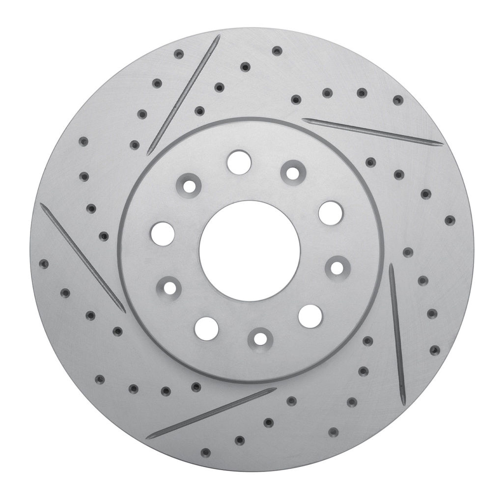 Dynamic Friction 830-46038L - Geoperformance Coated Drilled and Slotted Brake Rotor