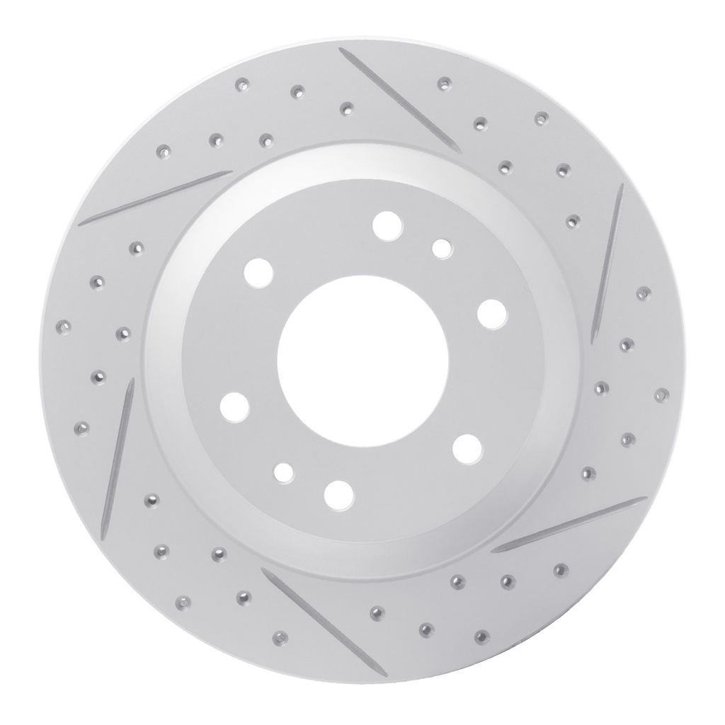 Dynamic Friction 830-48044R - Geoperformance Coated Drilled and Slotted Brake Rotor
